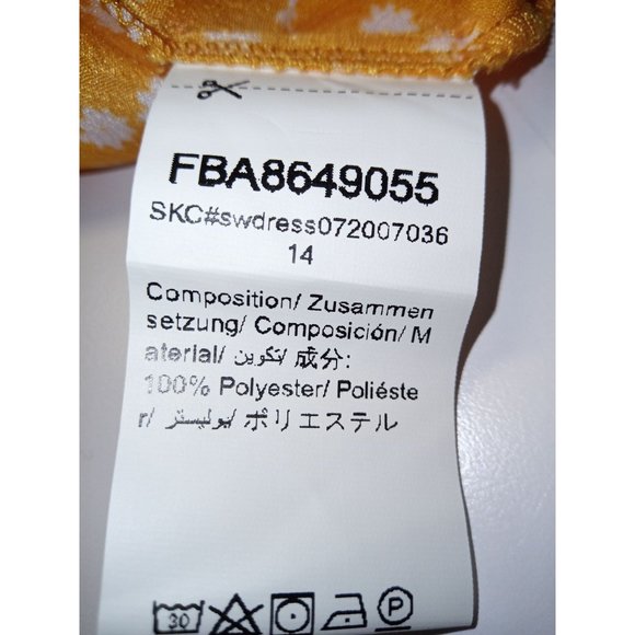 ROMWE Yellow Polka Dot Ruffle Wrap Dress Size 14 - Picture 5 of 8